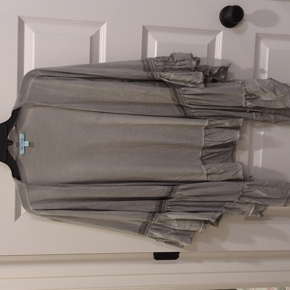 She + Sky gray cardigan/cover up Medium